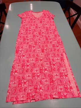 Lilly Pulitzer coral red Patterned Maxi Dress